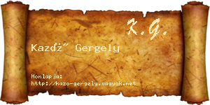 Kazó Gergely névjegykártya